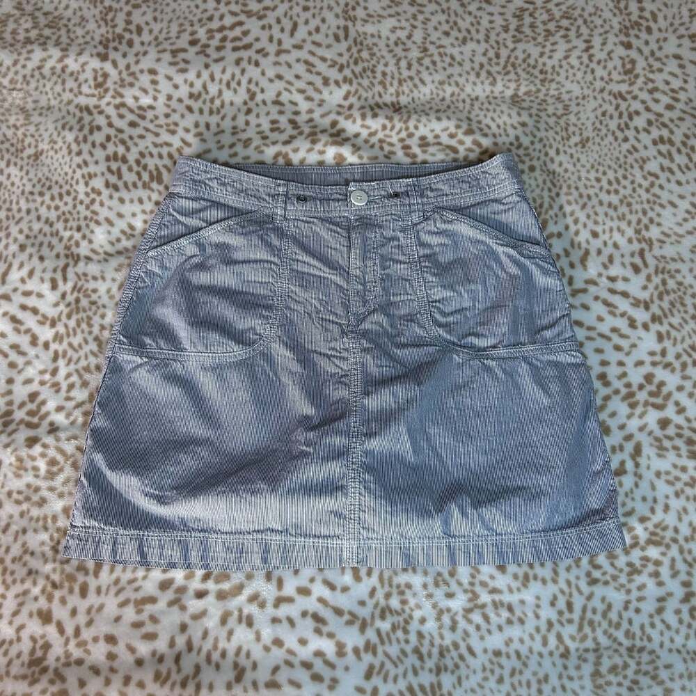 White Stag Pinstripe Skort Size S Blue White Cotton Mini Skirt